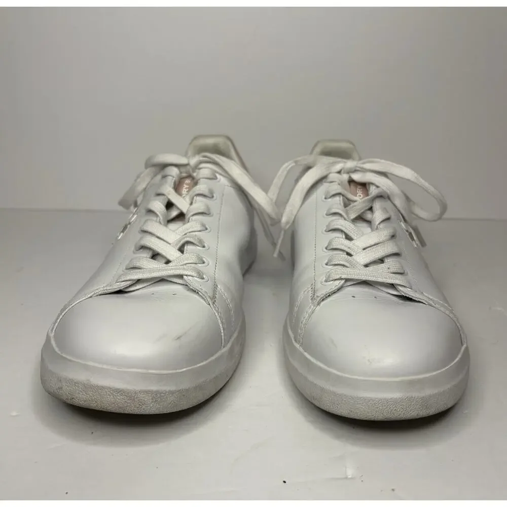 Tory Burch Women’s Howell Court Sneakers White & Pink Sz 10.5